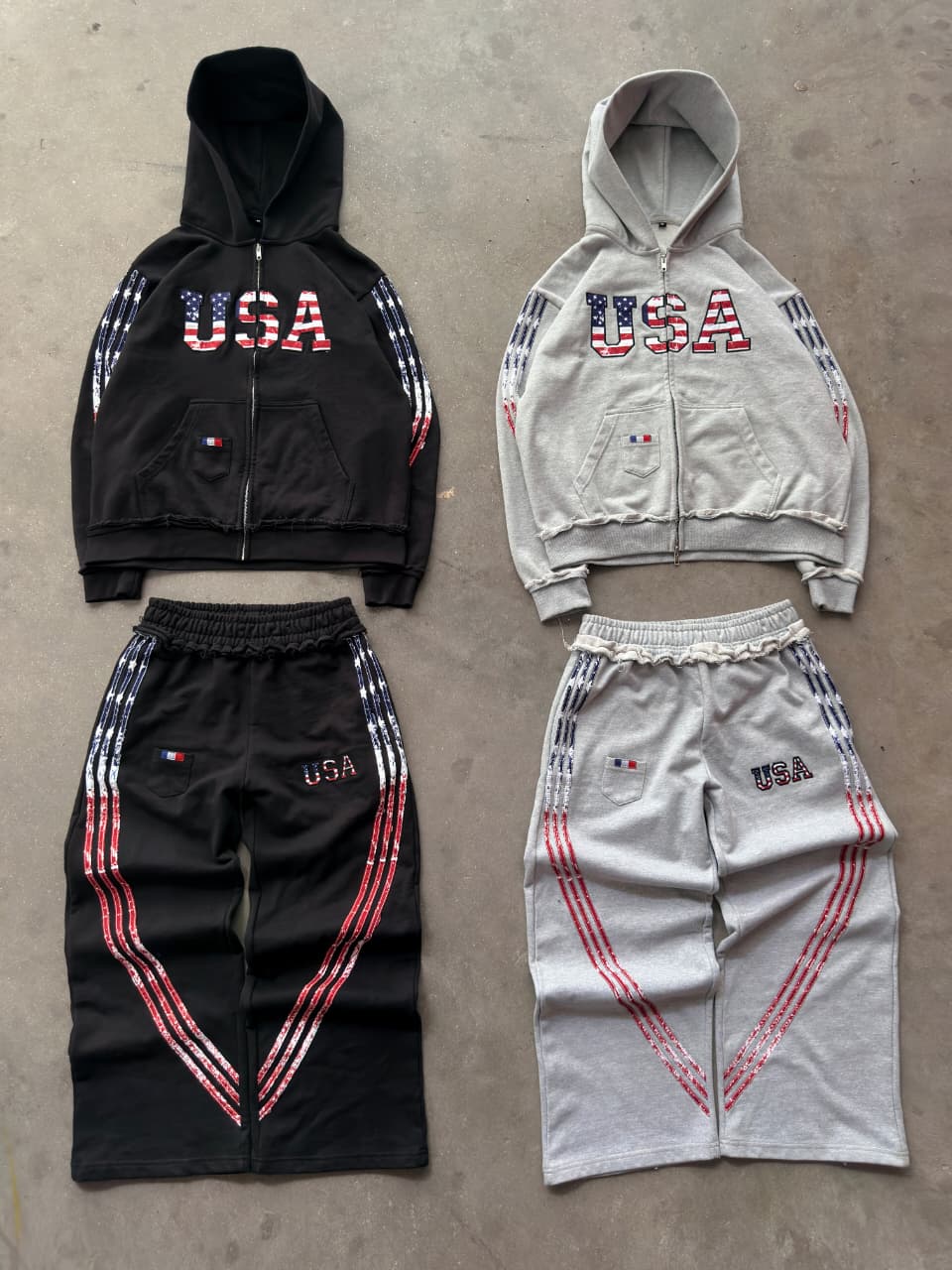 Black & Grey Track Suit Set
