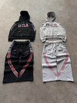 Black & Grey Track Suit Set