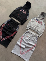 Black & Grey Track Suit Set