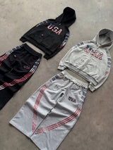 Black & Grey Track Suit Set
